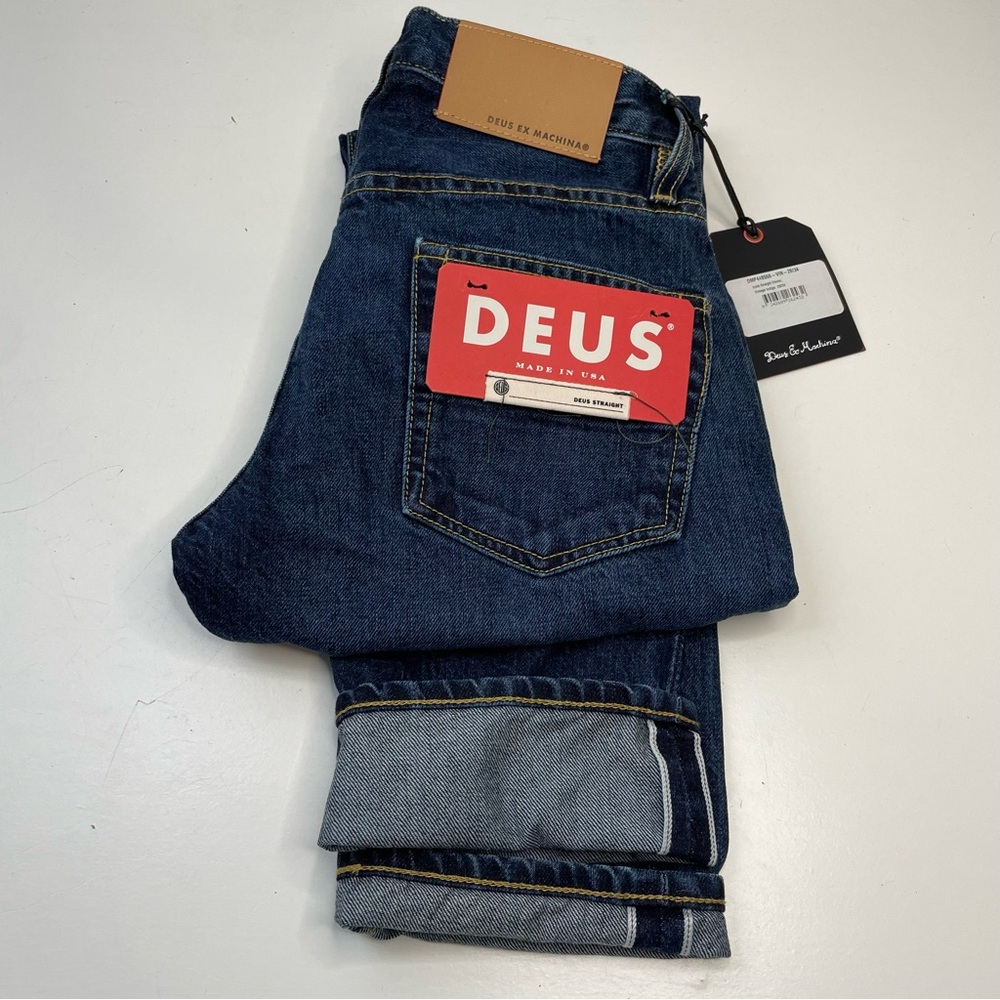 NEW Deus Ex Machina Isola  Blue Japanese Denim Selvedge Jeans 28x34 Made In USA